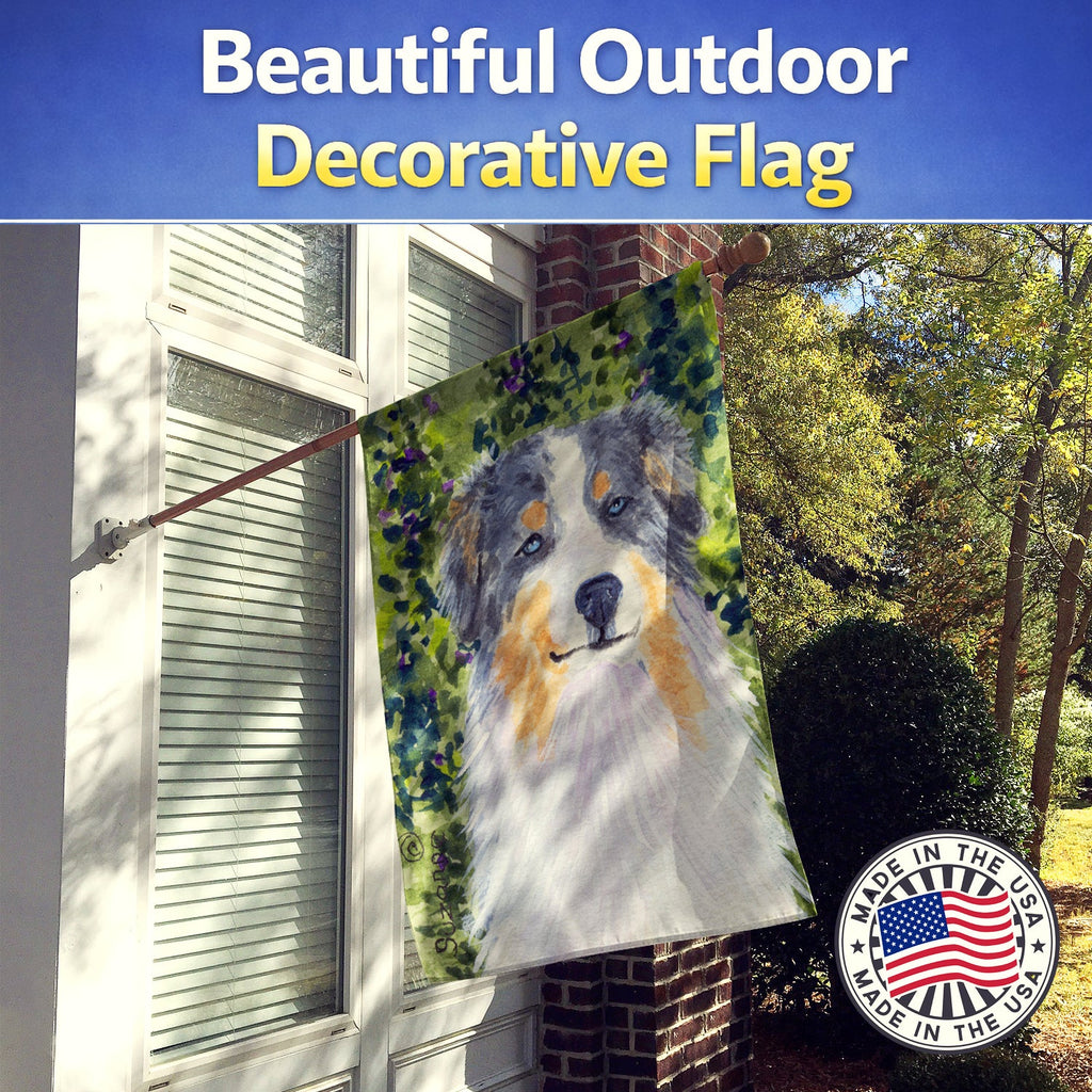 Australian Shepherd House Flag 28x40 Porch Sleeve Pole Decorative Outside Yard Banner Artwork Wall Hanging, Polyester
