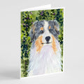 Australian Shepherd Greeting Cards Pack of 8 Blank Cards with Envelopes Whimsical A7 Size 5x7
