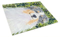 Australian Shepherd Cutting Board Tempered Glass Kitchen Cutting Surface, Heat Resistant Chopping, Non-Slip Feet, Food Prep & Serving