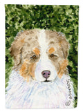 Australian Shepherd House Flag 28x40 Porch Sleeve Pole Decorative Outside Yard Banner Artwork Wall Hanging, Polyester