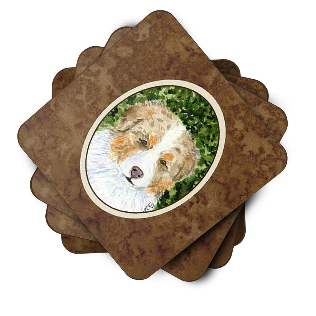 Australian Shepherd Foam Coasters Set of 4 Cup Coasters for Indoor Outdoor, Tabletop Protection, Anti Slip, Mouse pad Material