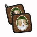 Australian Shepherd Pot Holder Set of 2 Heat Resistant Quilted Hot Pads 7.5 x 7.5 Inch, Insulated Kitchen Trivets for Cooking & Baking