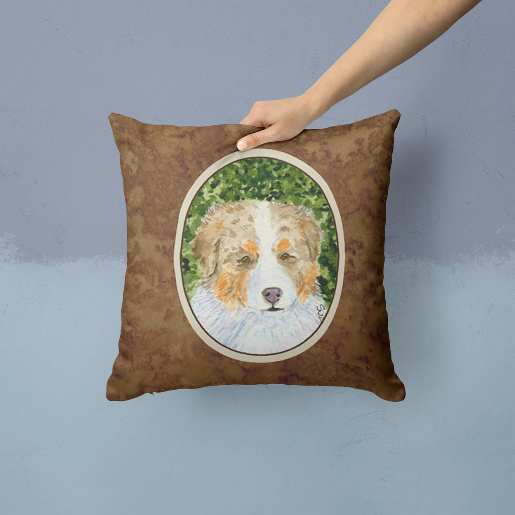 Australian Shepherd Decorative Throw Pillow 14x14 Indoor Outdoor Accent Cushion, Fabric Cover with Insert for Sofa, Bed, Porch & Living Room