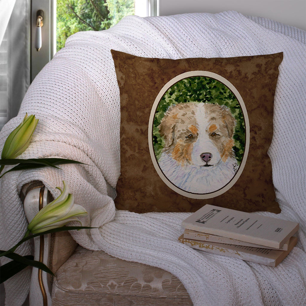 Australian Shepherd Decorative Throw Pillow 14x14 Indoor Outdoor Accent Cushion, Fabric Cover with Insert for Sofa, Bed, Porch & Living Room