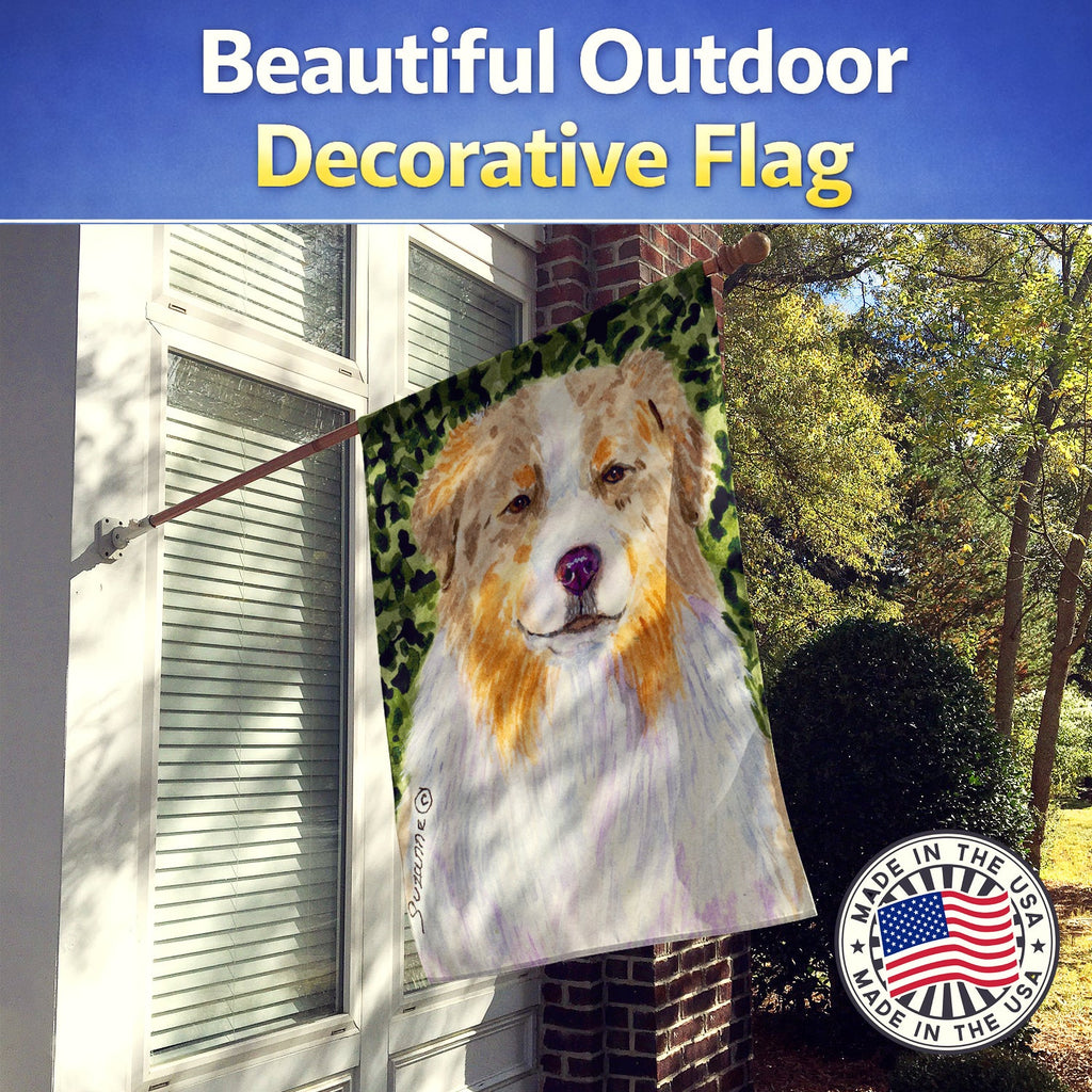 Australian Shepherd House Flag 28x40 Porch Sleeve Pole Decorative Outside Yard Banner Artwork Wall Hanging, Polyester