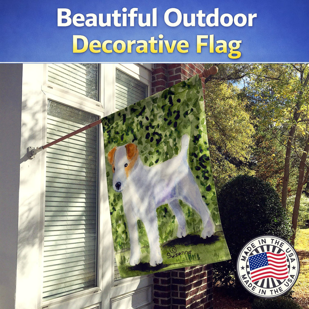 Jack Russell Terrier House Flag 28x40 Porch Sleeve Pole Decorative Outside Yard Banner Artwork Wall Hanging, Polyester