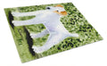 Jack Russell Terrier Cutting Board Tempered Glass Kitchen Cutting Surface, Heat Resistant Chopping, Non-Slip Feet, Food Prep & Serving