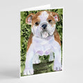 English Bulldog Greeting Cards Pack of 8 Blank Cards with Envelopes Whimsical A7 Size 5x7