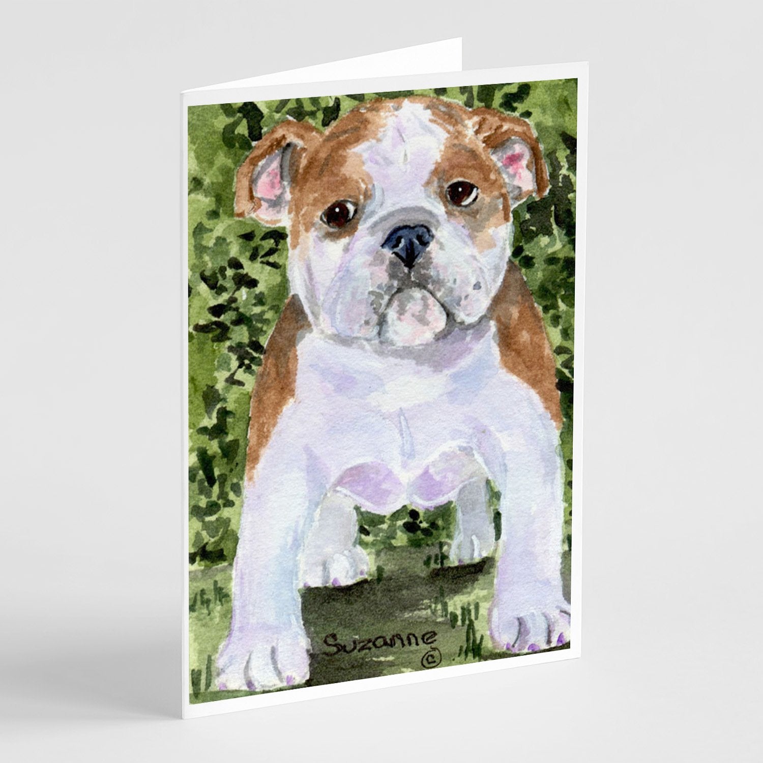 English Bulldog Greeting Cards Pack of 8 Blank Cards with Envelopes Whimsical A7 Size 5x7