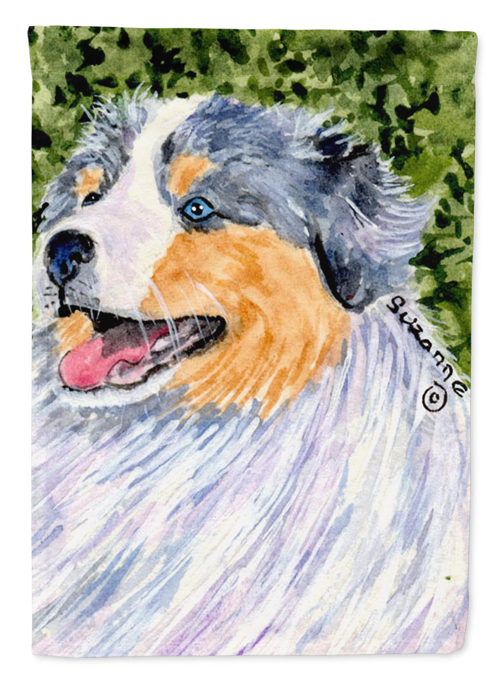 Australian Shepherd House Flag 28x40 Porch Sleeve Pole Decorative Outside Yard Banner Artwork Wall Hanging, Polyester