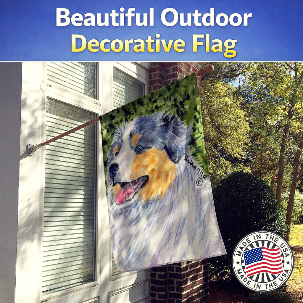Australian Shepherd House Flag 28x40 Porch Sleeve Pole Decorative Outside Yard Banner Artwork Wall Hanging, Polyester