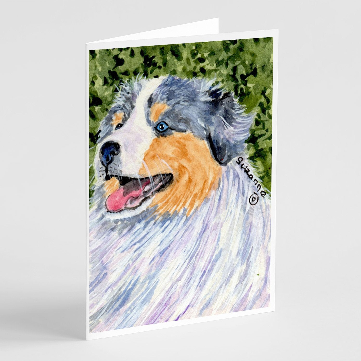 Australian Shepherd Greeting Cards Pack of 8 Blank Cards with Envelopes Whimsical A7 Size 5x7