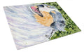 Australian Shepherd Cutting Board Tempered Glass Kitchen Cutting Surface, Heat Resistant Chopping, Non-Slip Feet, Food Prep & Serving