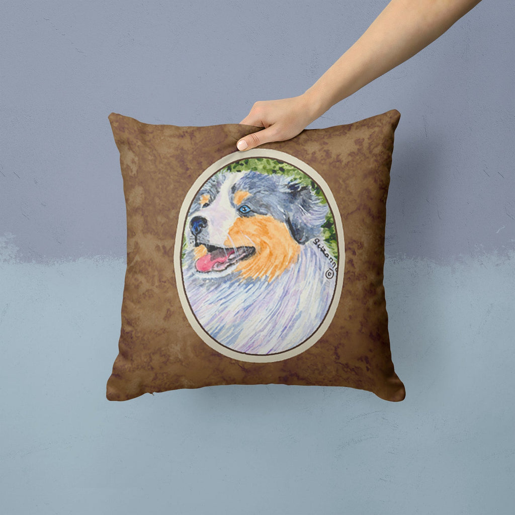 Australian Shepherd Decorative Throw Pillow 14x14 Indoor Outdoor Accent Cushion, Fabric Cover with Insert for Sofa, Bed, Porch & Living Room