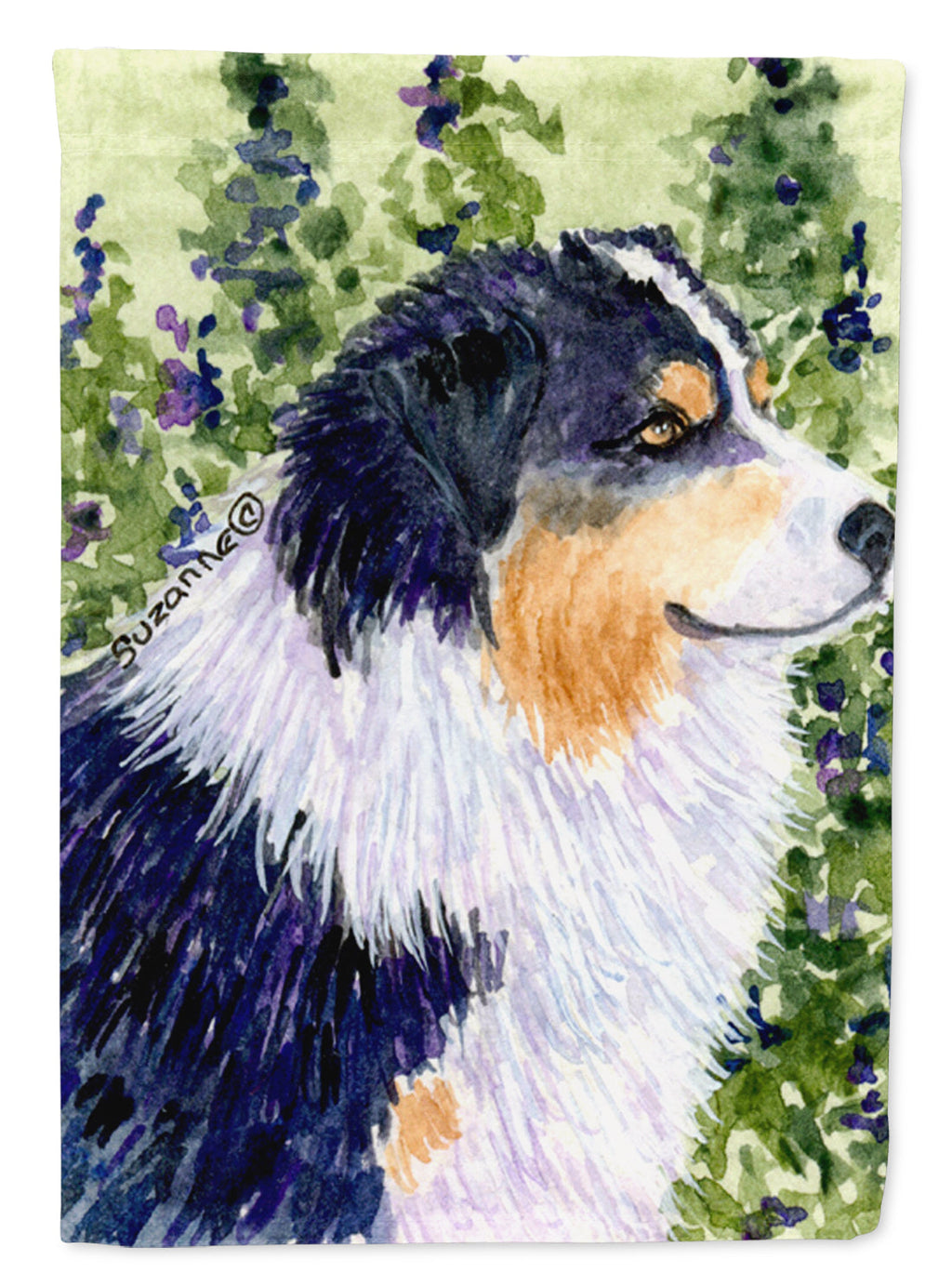 Australian Shepherd House Flag 28x40 Porch Sleeve Pole Decorative Outside Yard Banner Artwork Wall Hanging, Polyester