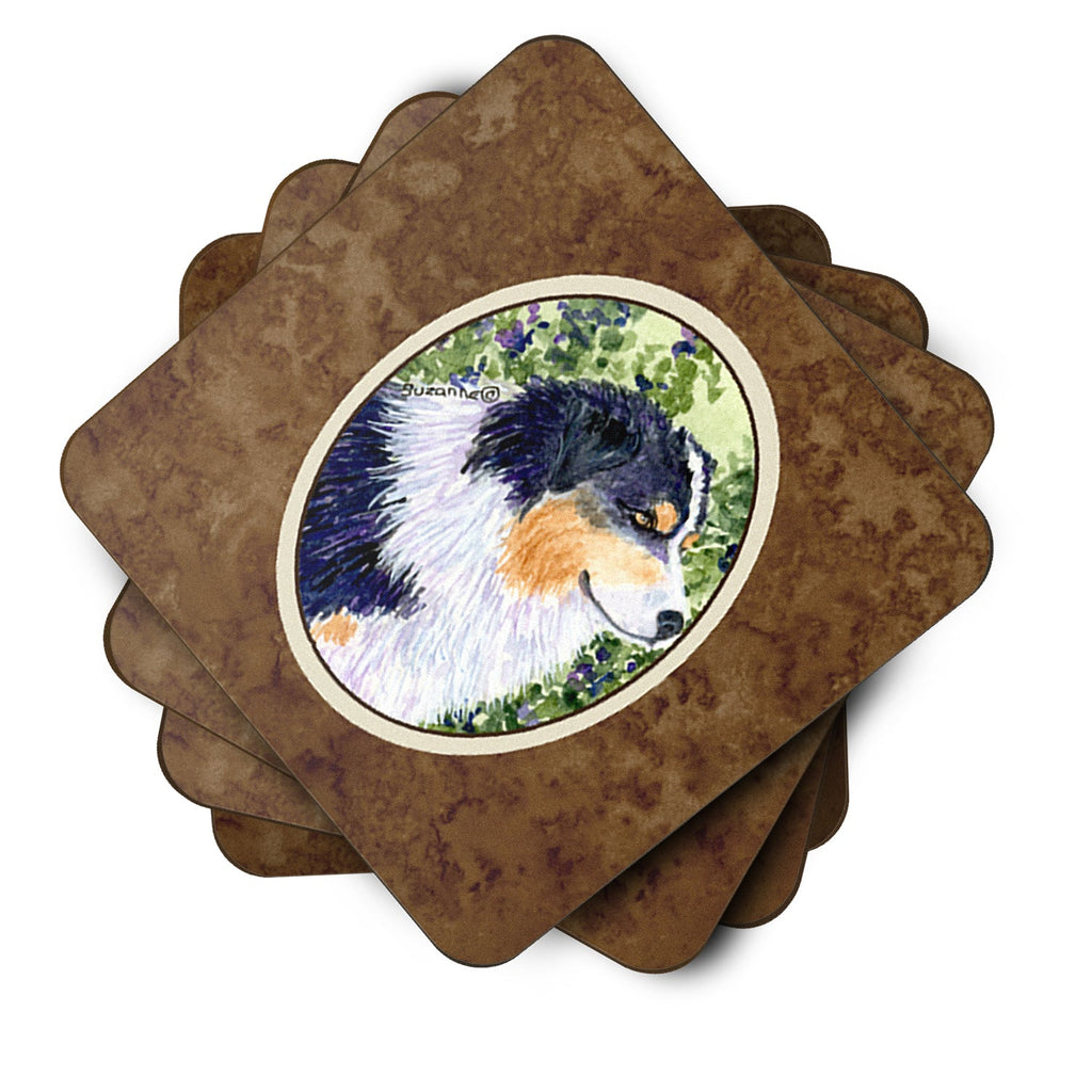 Australian Shepherd Foam Coasters Set of 4 Cup Coasters for Indoor Outdoor, Tabletop Protection, Anti Slip, Mouse pad Material