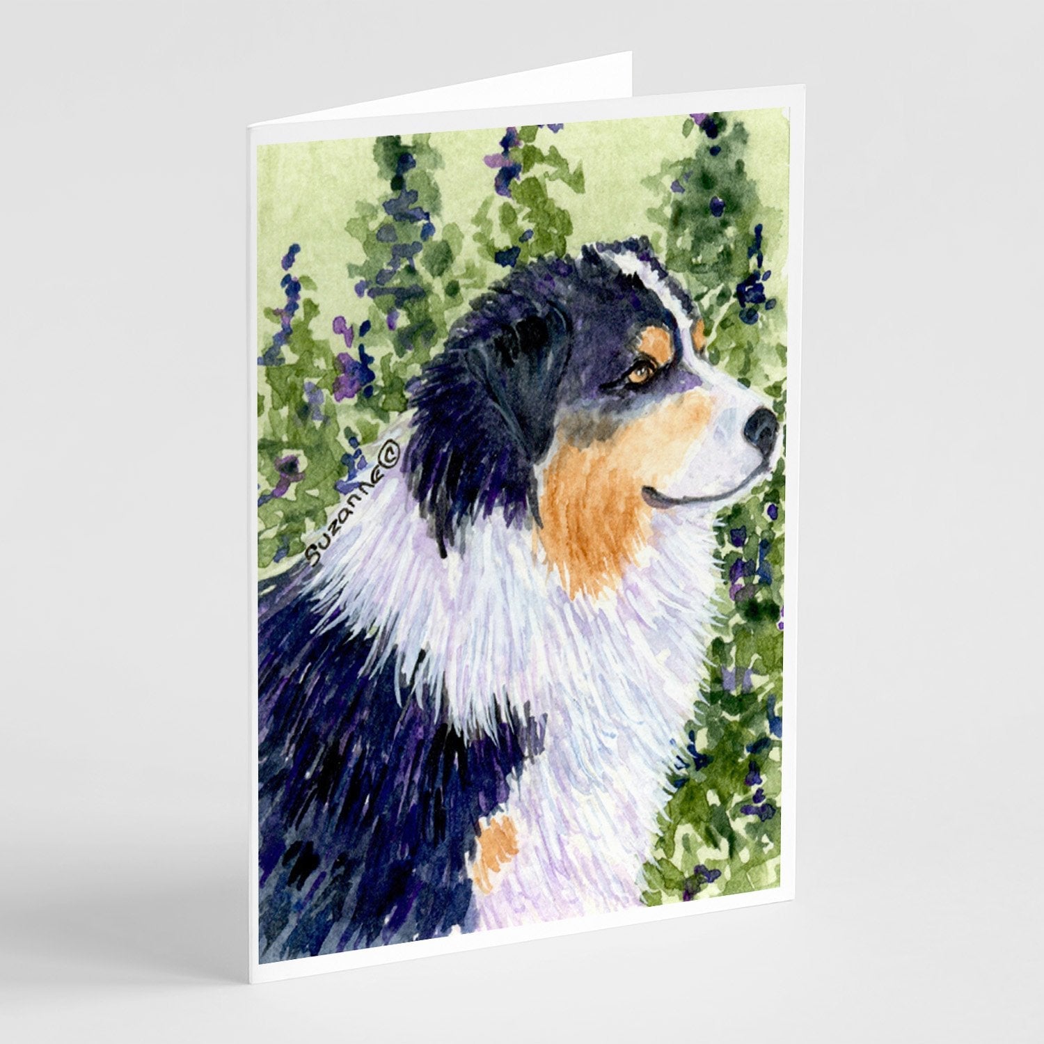 Australian Shepherd Greeting Cards Pack of 8 Blank Cards with Envelopes Whimsical A7 Size 5x7