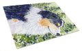 Australian Shepherd Cutting Board Tempered Glass Kitchen Cutting Surface, Heat Resistant Chopping, Non-Slip Feet, Food Prep & Serving