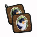 Australian Shepherd Pot Holder Set of 2 Heat Resistant Quilted Hot Pads 7.5 x 7.5 Inch, Insulated Kitchen Trivets for Cooking & Baking