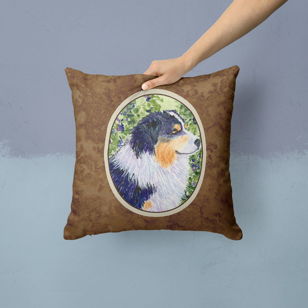 Australian Shepherd Decorative Throw Pillow 14x14 Indoor Outdoor Accent Cushion, Fabric Cover with Insert for Sofa, Bed, Porch & Living Room