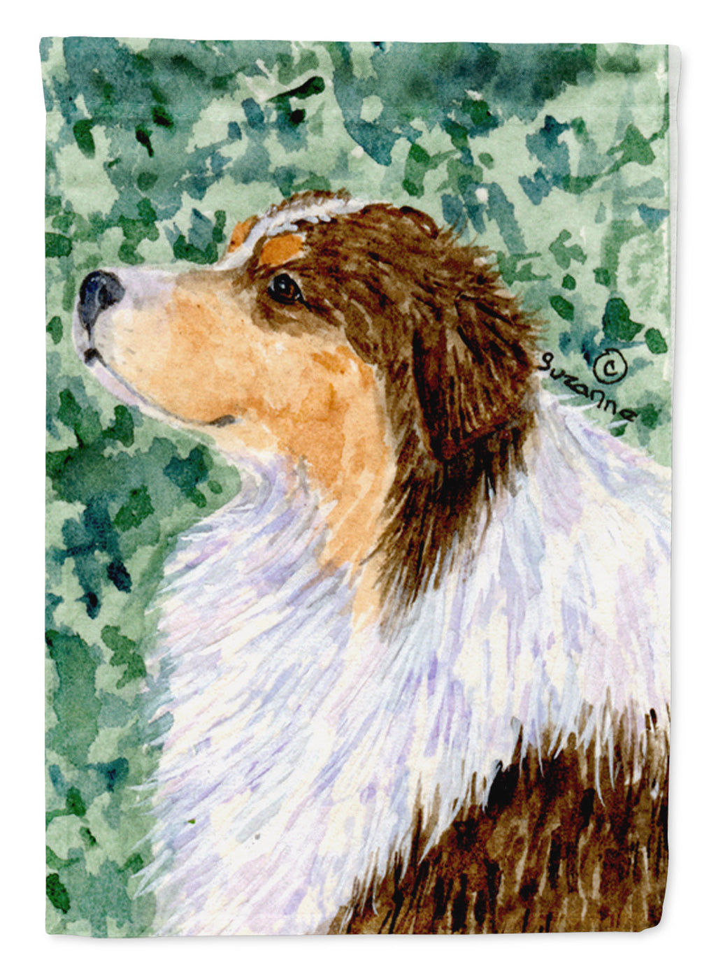 Australian Shepherd House Flag 28x40 Porch Sleeve Pole Decorative Outside Yard Banner Artwork Wall Hanging, Polyester