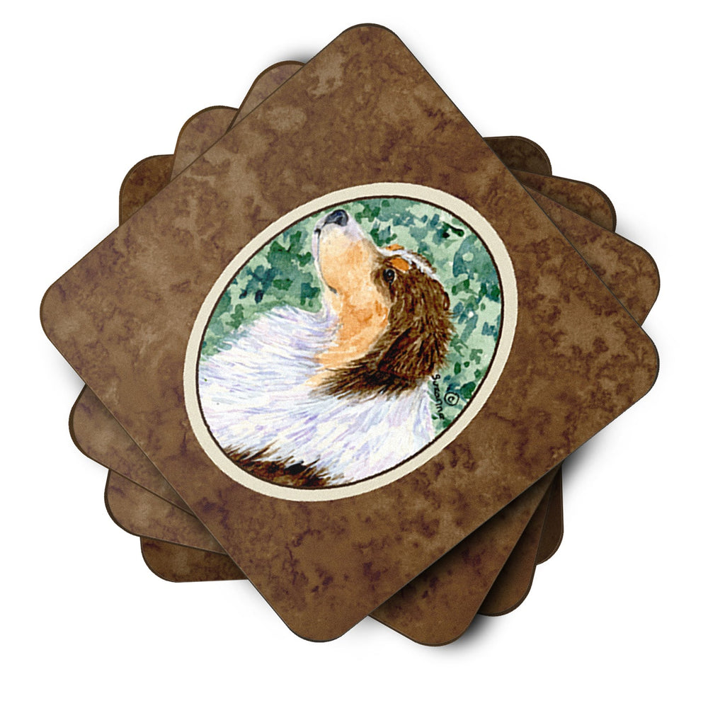 Australian Shepherd Foam Coasters Set of 4 Cup Coasters for Indoor Outdoor, Tabletop Protection, Anti Slip, Mouse pad Material