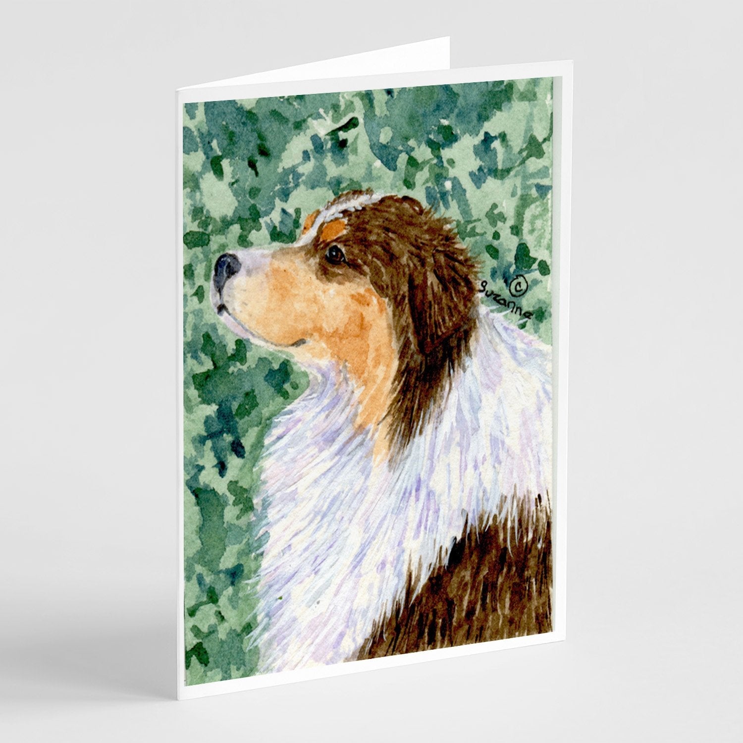 Australian Shepherd Greeting Cards Pack of 8 Blank Cards with Envelopes Whimsical A7 Size 5x7
