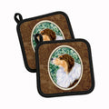 Australian Shepherd Pot Holder Set of 2 Heat Resistant Quilted Hot Pads 7.5 x 7.5 Inch, Insulated Kitchen Trivets for Cooking & Baking