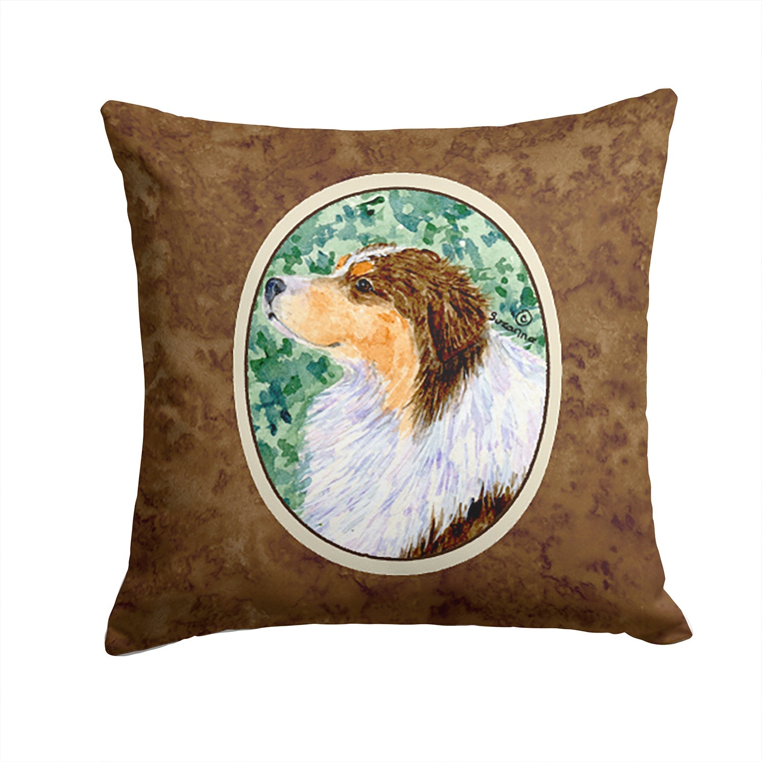 Australian Shepherd Decorative Throw Pillow 14x14 Indoor Outdoor Accent Cushion, Fabric Cover with Insert for Sofa, Bed, Porch & Living Room