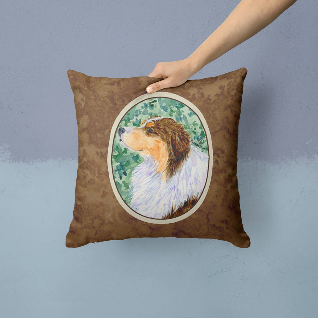 Australian Shepherd Decorative Throw Pillow 14x14 Indoor Outdoor Accent Cushion, Fabric Cover with Insert for Sofa, Bed, Porch & Living Room
