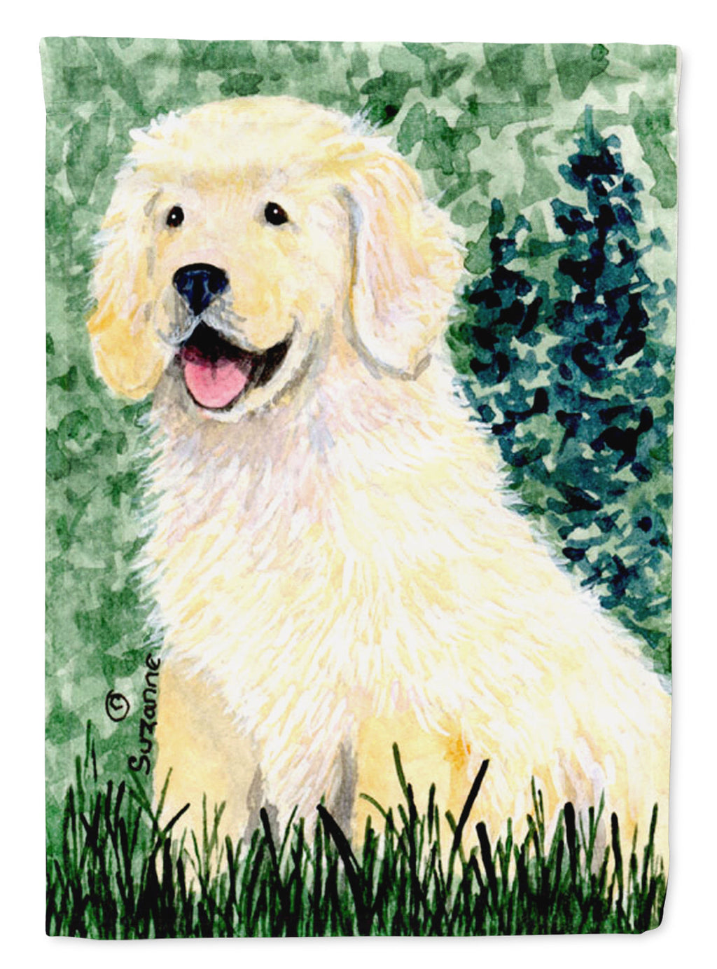 Golden Retriever House Flag 28x40 Porch Sleeve Pole Decorative Outside Yard Banner Artwork Wall Hanging, Polyester