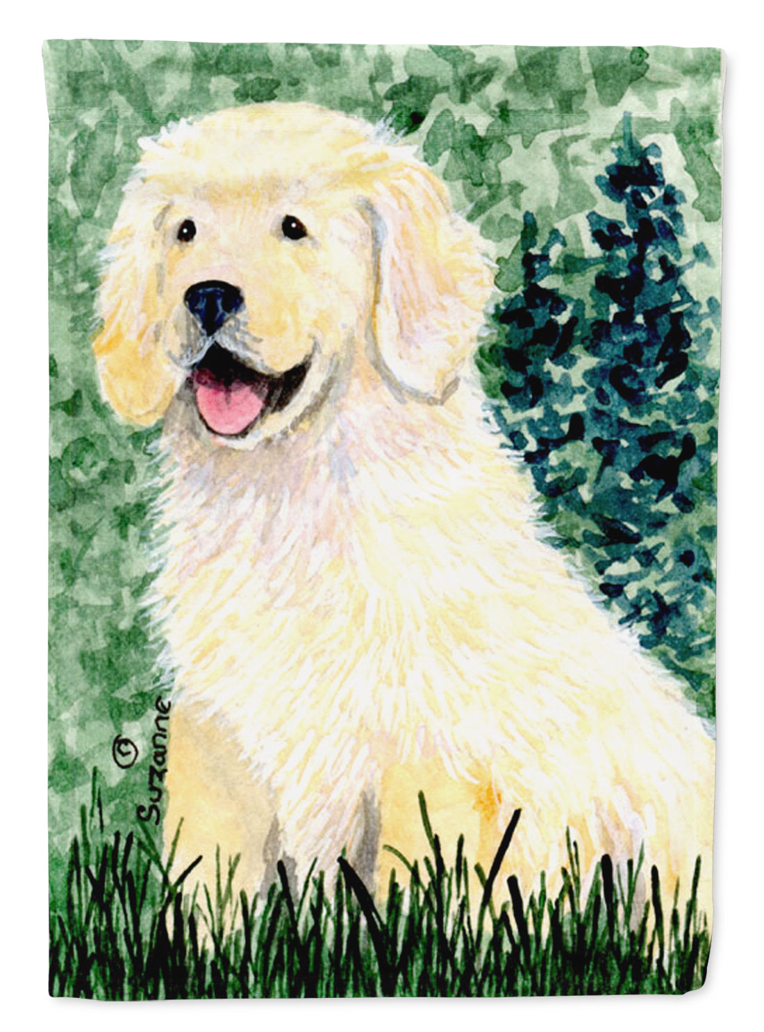 Golden Retriever House Flag 28x40 Porch Sleeve Pole Decorative Outside Yard Banner Artwork Wall Hanging, Polyester