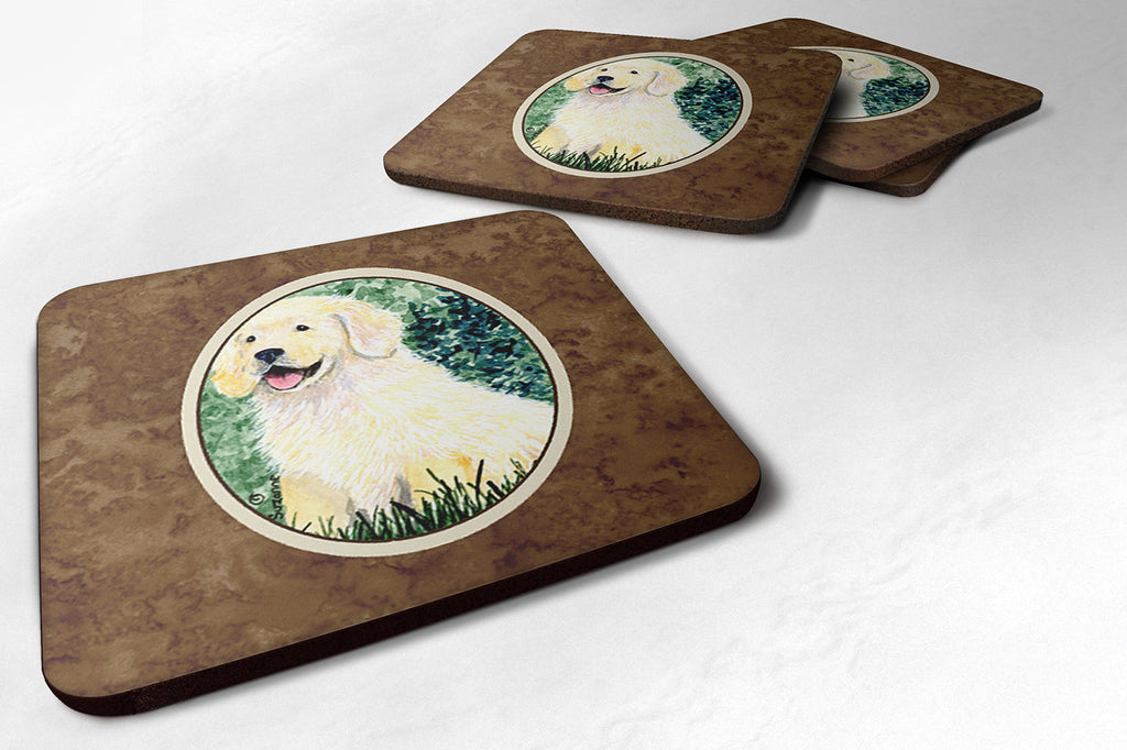 Golden Retriever Foam Coasters Set of 4 Cup Coasters for Indoor Outdoor, Tabletop Protection, Anti Slip, Mouse pad Material