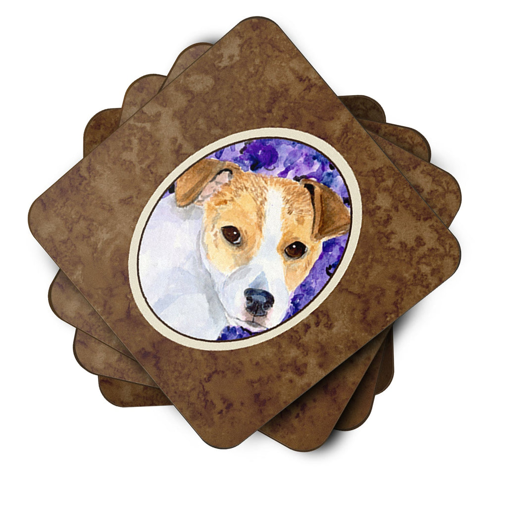 Jack Russell Terrier Foam Coasters Set of 4 Cup Coasters for Indoor Outdoor, Tabletop Protection, Anti Slip, Mouse pad Material