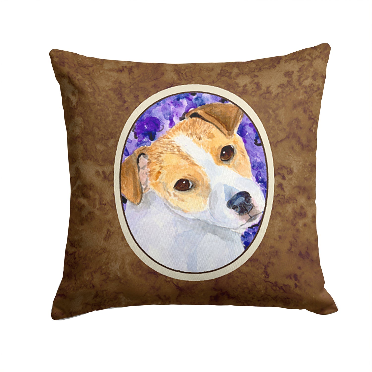 Jack Russell Terrier Decorative Throw Pillow 14x14 Indoor Outdoor Accent Cushion, Fabric Cover with Insert for Sofa, Bed, Porch & Living Room