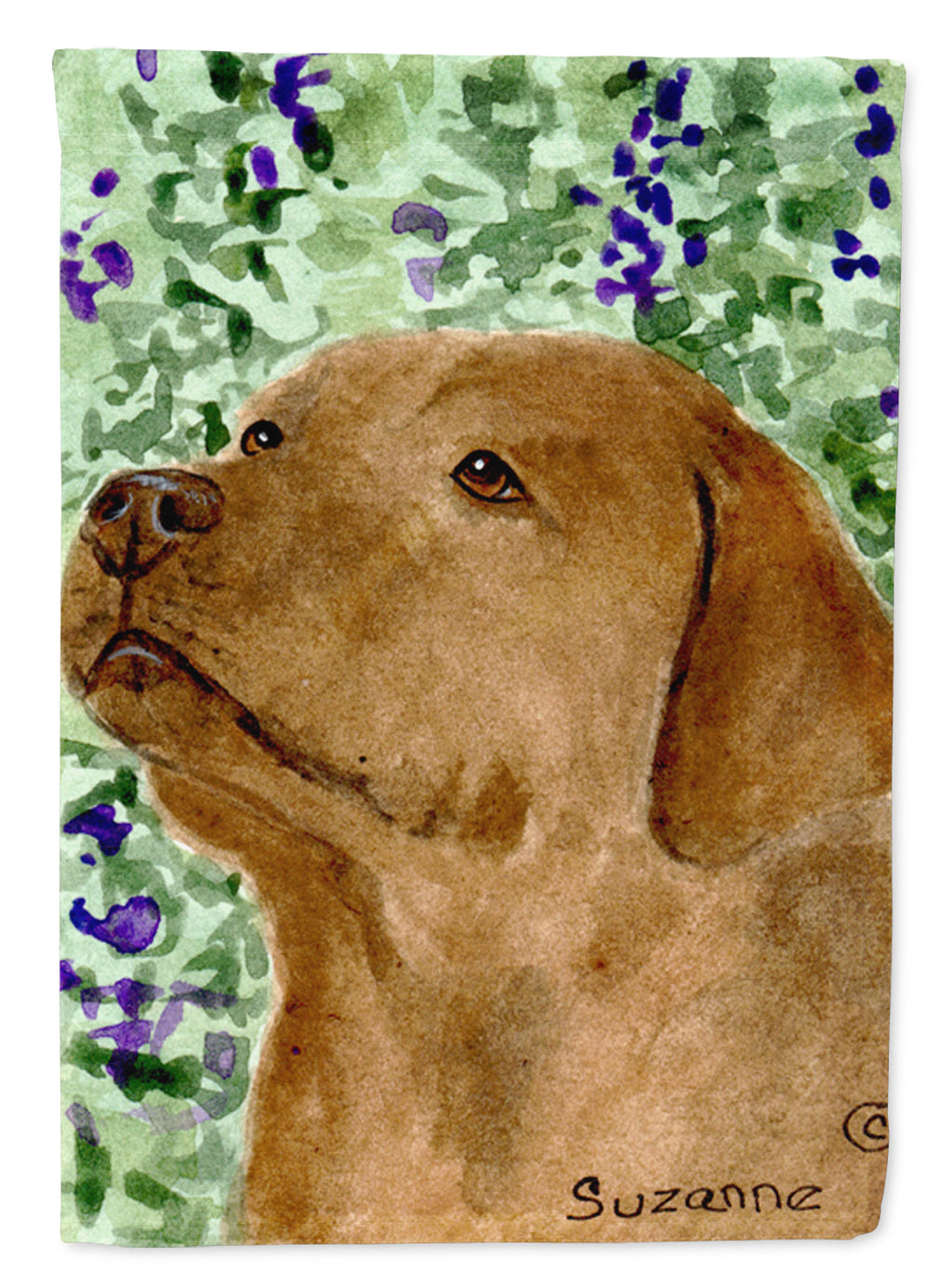 Chocolate Labrador House Flag 28x40 Porch Sleeve Pole Decorative Outside Yard Banner Artwork Wall Hanging, Polyester