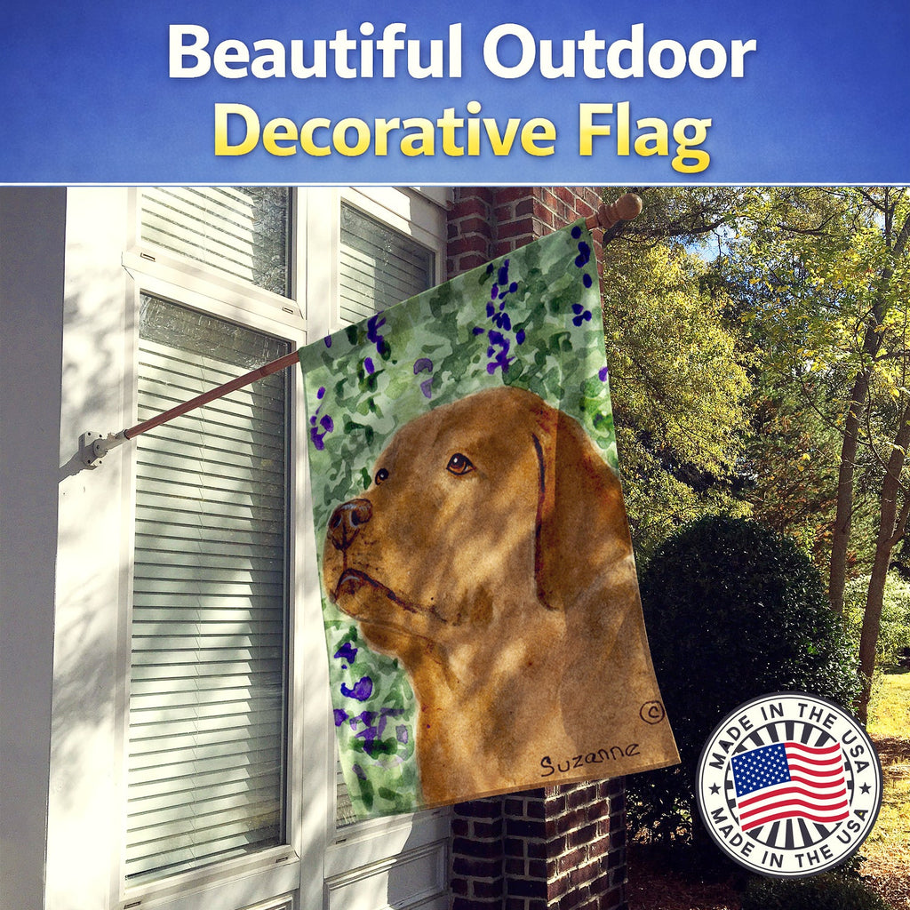 Chocolate Labrador House Flag 28x40 Porch Sleeve Pole Decorative Outside Yard Banner Artwork Wall Hanging, Polyester