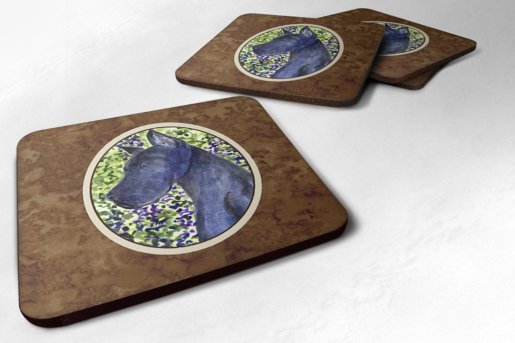 Great Dane Foam Coasters Set of 4 Cup Coasters for Indoor Outdoor, Tabletop Protection, Anti Slip, Mouse pad Material
