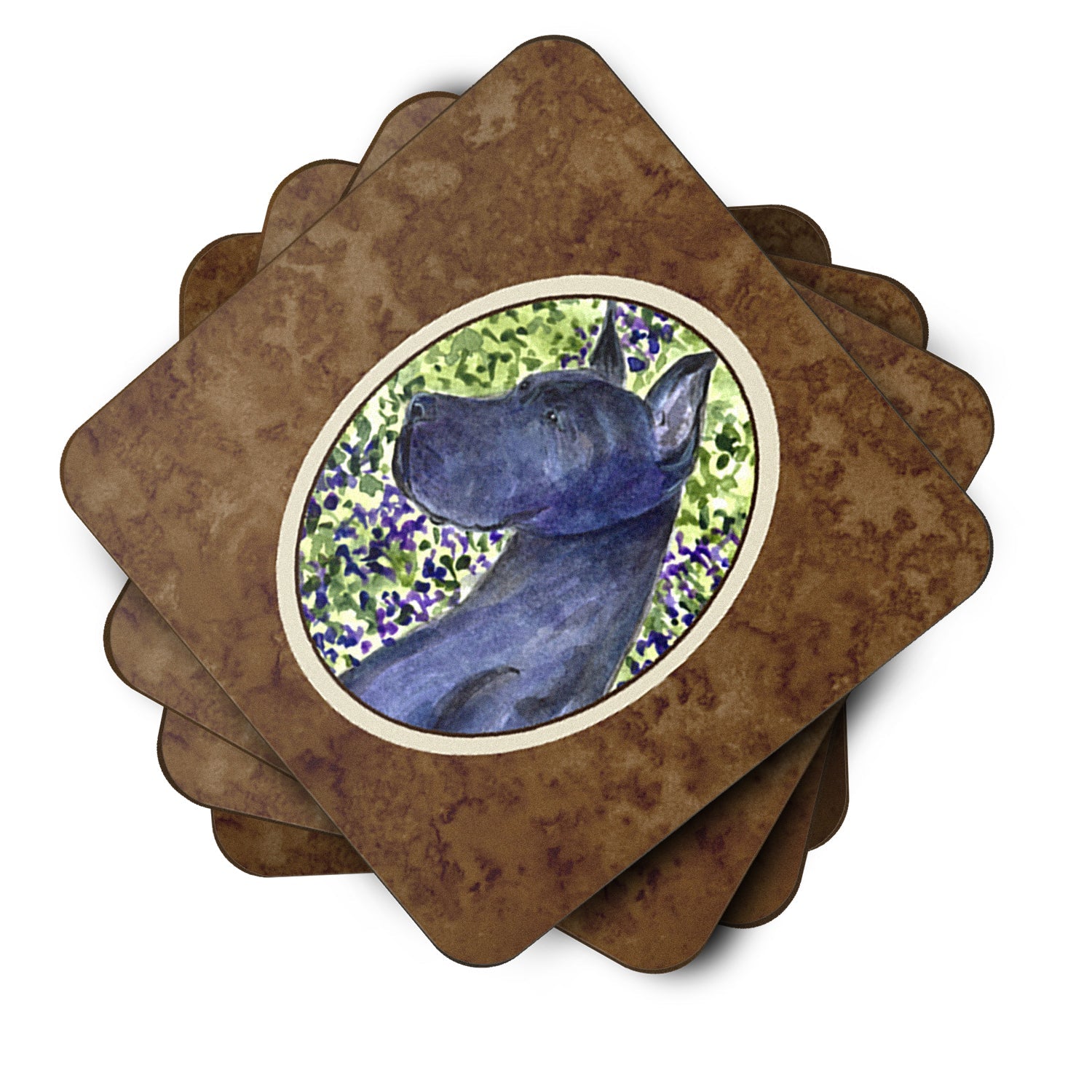 Great Dane Foam Coasters Set of 4 Cup Coasters for Indoor Outdoor, Tabletop Protection, Anti Slip, Mouse pad Material