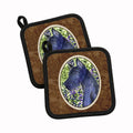 Great Dane Pot Holder Set of 2 Heat Resistant Quilted Hot Pads 7.5 x 7.5 Inch, Insulated Kitchen Trivets for Cooking & Baking