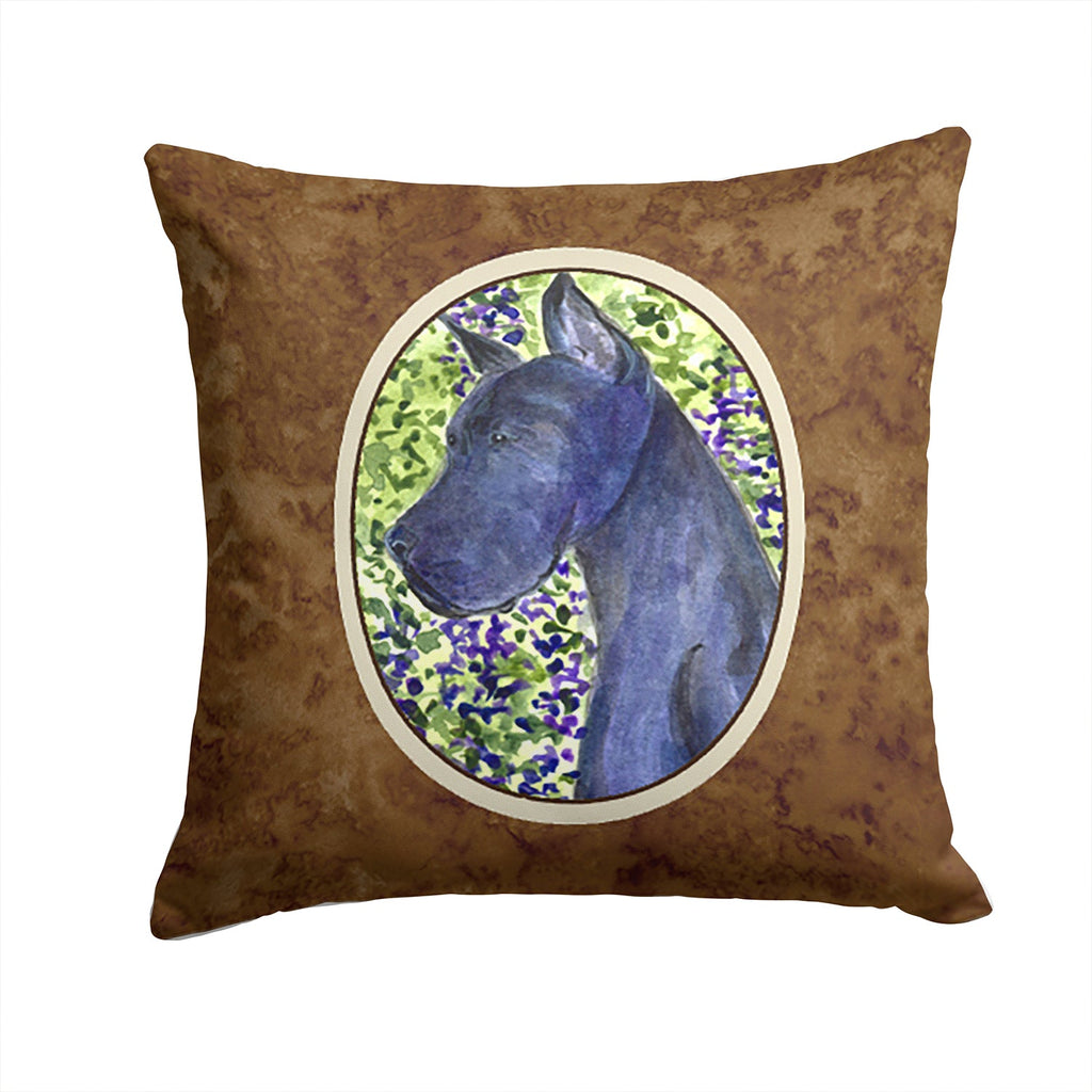 Great Dane Decorative Throw Pillow 14x14 Indoor Outdoor Accent Cushion, Fabric Cover with Insert for Sofa, Bed, Porch & Living Room