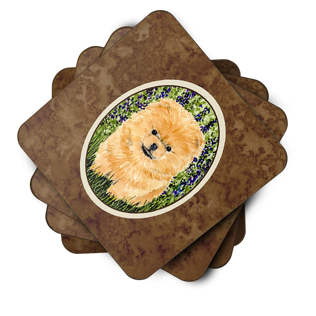 Pomeranian Foam Coasters Set of 4 Cup Coasters for Indoor Outdoor, Tabletop Protection, Anti Slip, Mouse pad Material