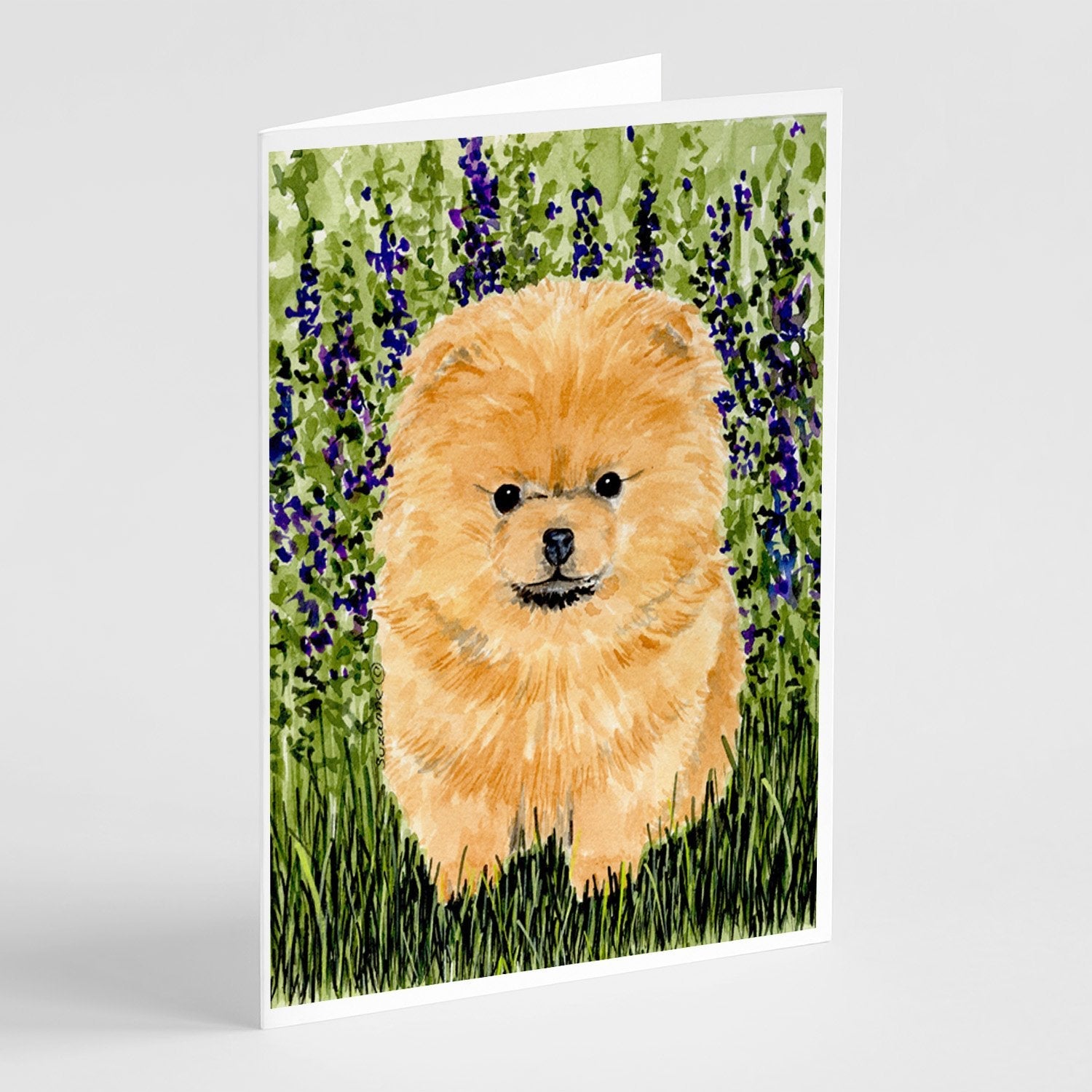 Pomeranian Greeting Cards Pack of 8 Blank Cards with Envelopes Whimsical A7 Size 5x7