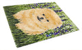 Pomeranian Cutting Board Tempered Glass Kitchen Cutting Surface, Heat Resistant Chopping, Non-Slip Feet, Food Prep & Serving