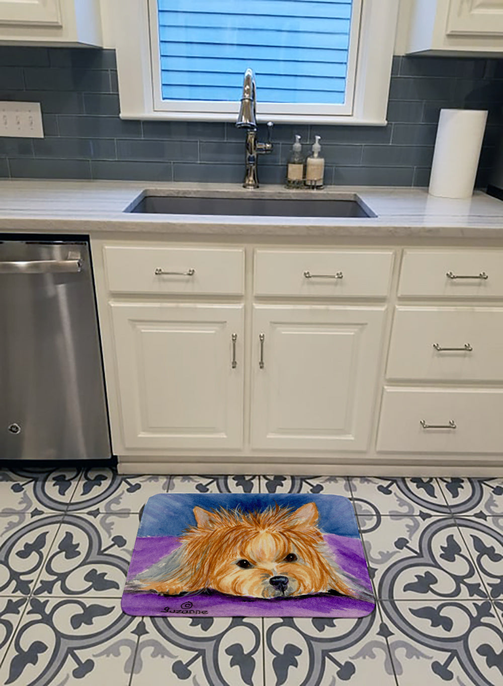 Yorkie Memory Foam Kitchen Mat Machine Washable Anti-Fatigue Cushion Comfort Bath or Kitchen Rug