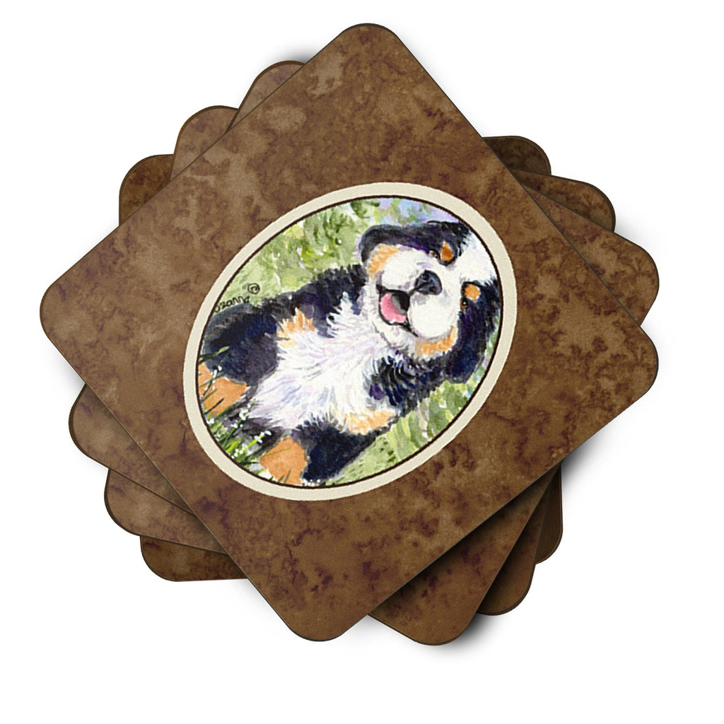 Bernese Mountain Dog Foam Coasters Set of 4 Cup Coasters for Indoor Outdoor, Tabletop Protection, Anti Slip, Mouse pad Material