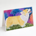 Corgi Greeting Cards Pack of 8 Blank Cards with Envelopes Whimsical A7 Size 5x7