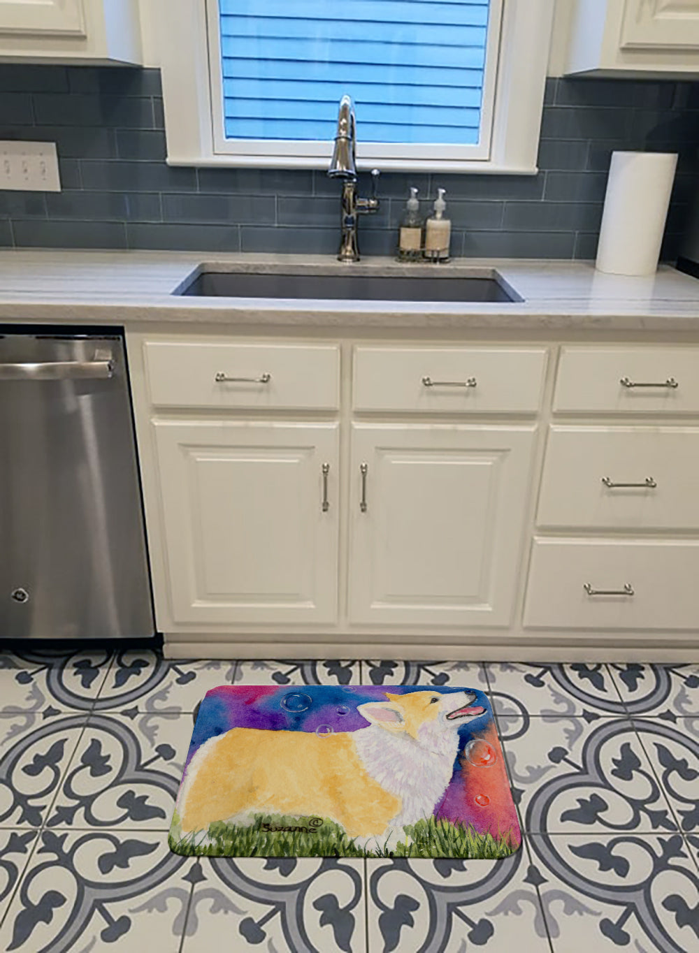 Corgi Memory Foam Kitchen Mat Machine Washable Anti-Fatigue Cushion Comfort Bath or Kitchen Rug