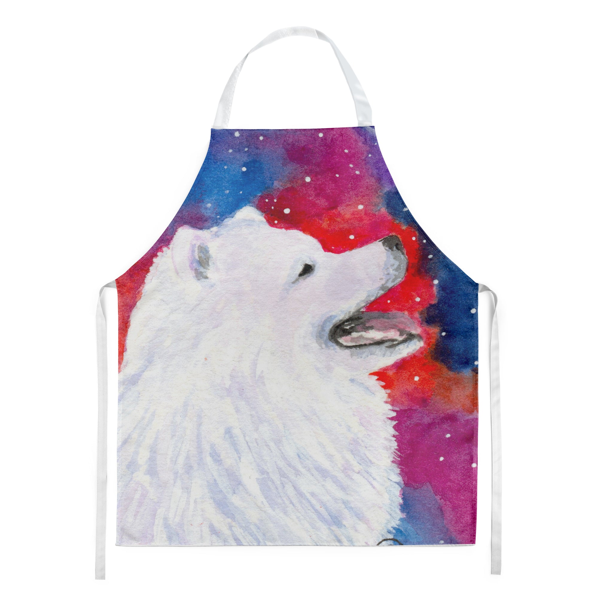 Samoyed Apron Cooking Kitchen Server Baking Crafts Gardening for Adult Women Men, Unisex, Large, Multicolor