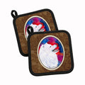 Samoyed Pot Holder Set of 2 Heat Resistant Quilted Hot Pads 7.5 x 7.5 Inch, Insulated Kitchen Trivets for Cooking & Baking